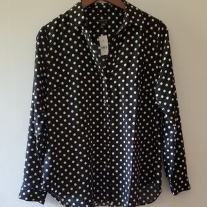 Black Blouse with White Polka Dots - Ann Taylor
